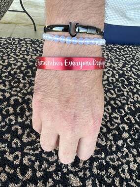 Red Anodized Aluminum Remember Everyone Deployed R.E.D. Memorial Bracelet